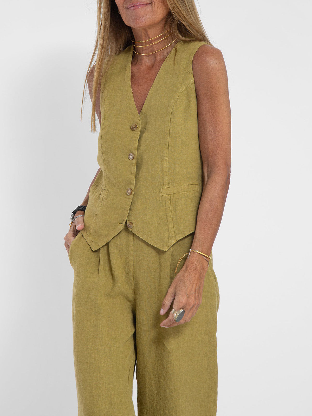 Sinclair™ | Buttoned Waistcoat and Wide Trousers