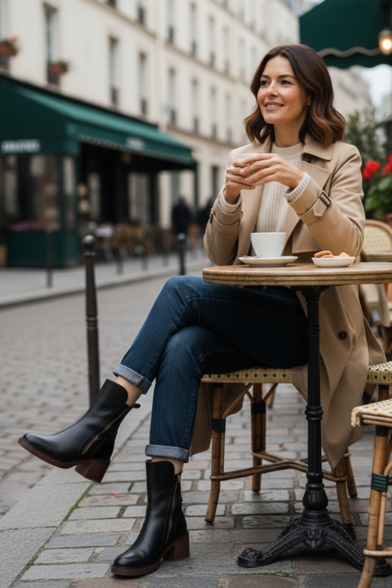 Sinclair™ | Black leather boots with a comfortable heel, elegant and timeless