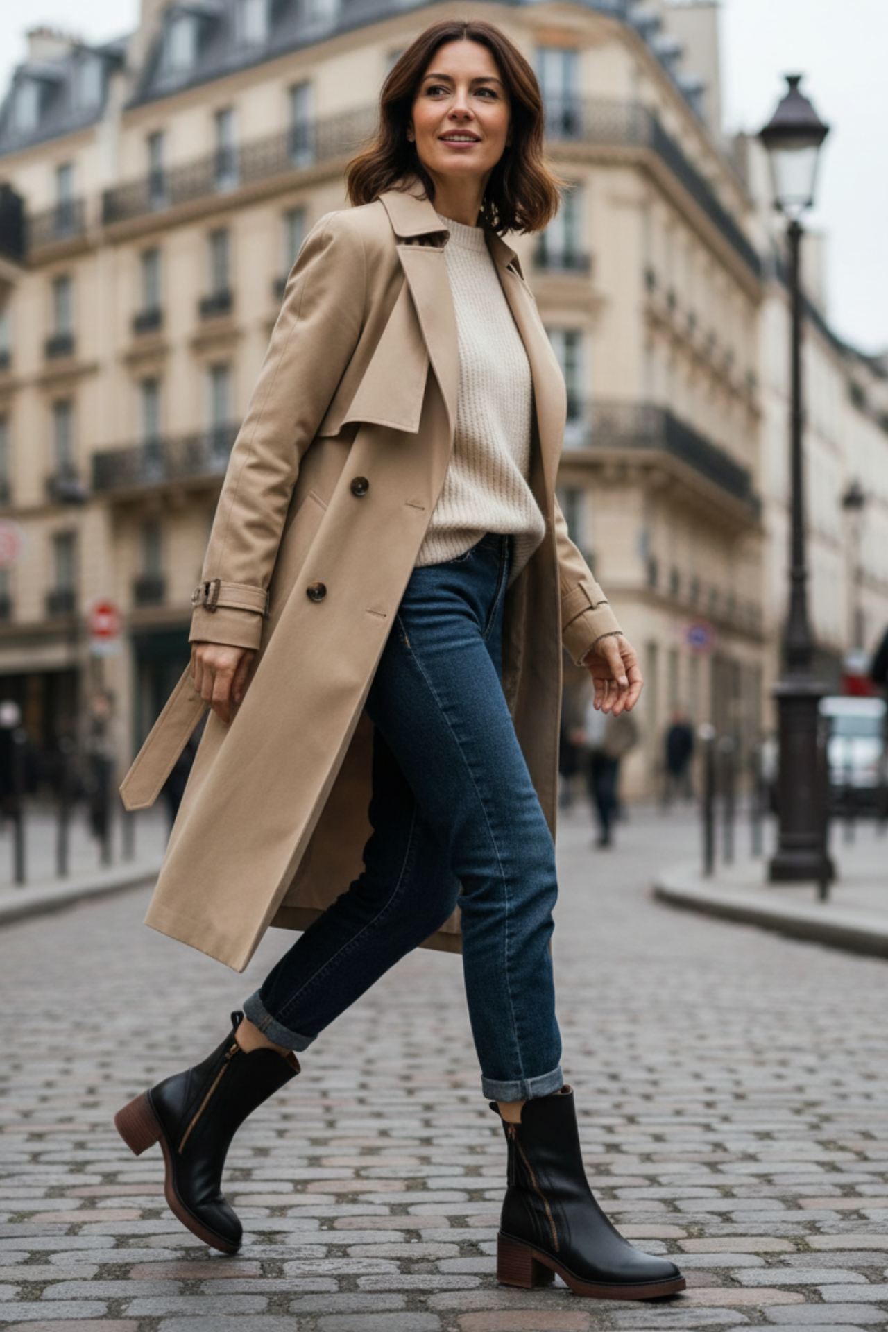 Sinclair™ | Black leather boots with a comfortable heel, elegant and timeless