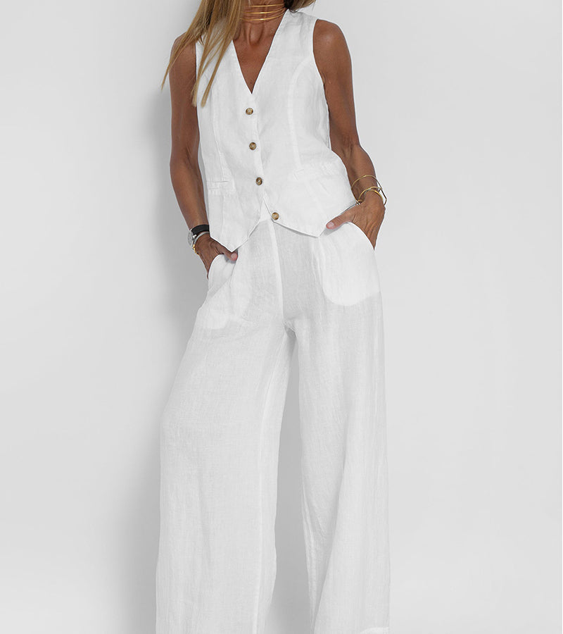 Sinclair™ | Buttoned Waistcoat and Wide Trousers