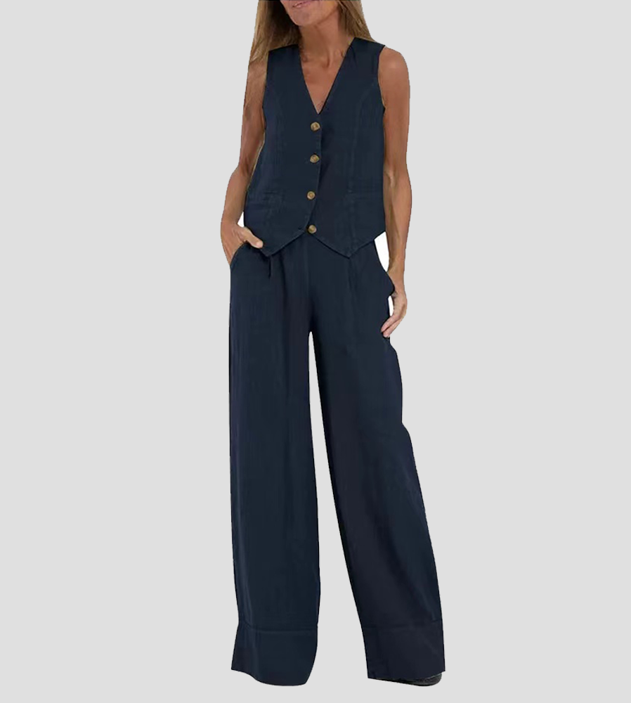 Sinclair™ | Buttoned Waistcoat and Wide Trousers