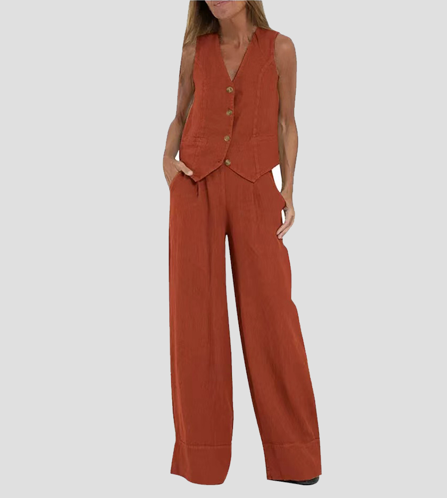 Sinclair™ | Buttoned Waistcoat and Wide Trousers