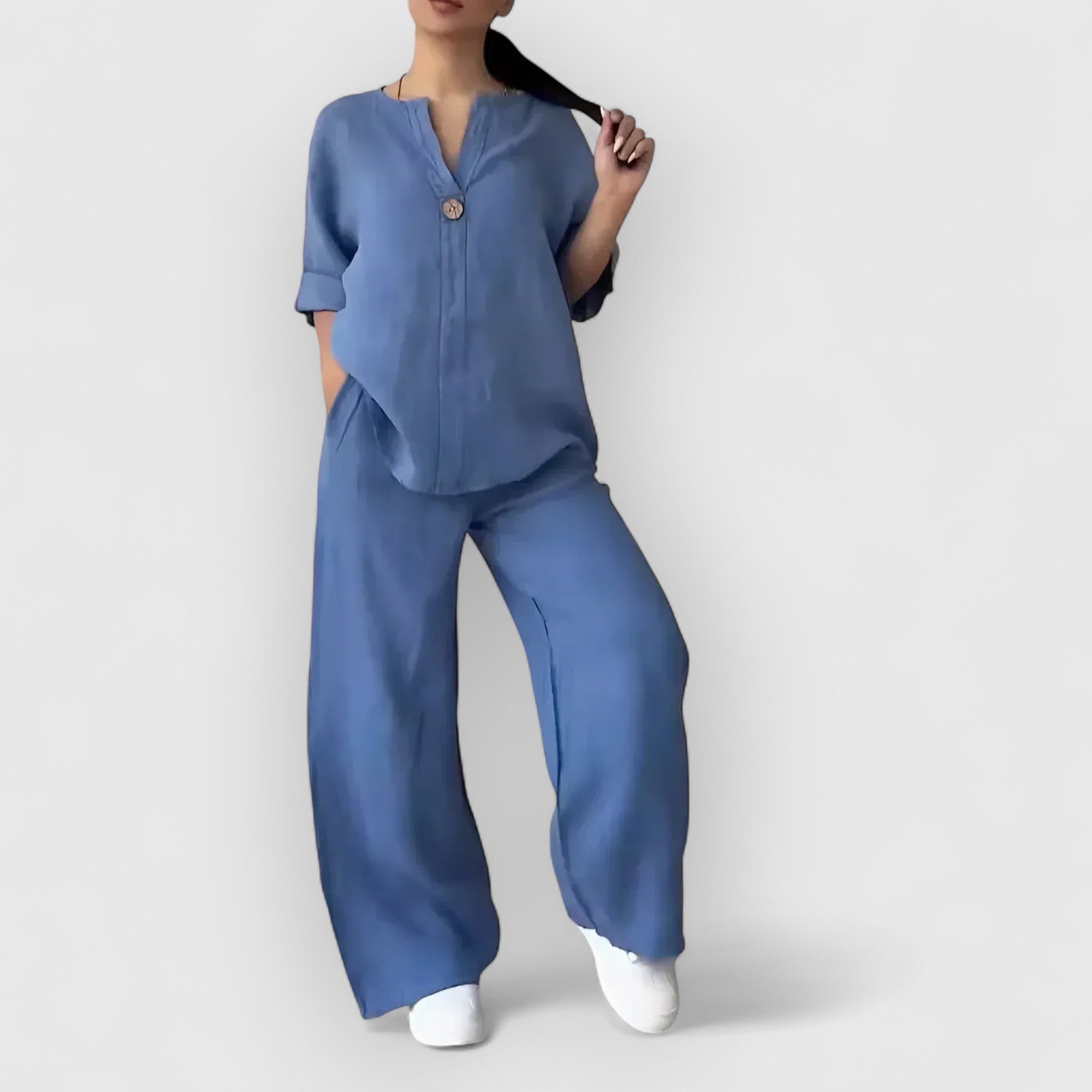 Sinclair™ | Margherita – Two-Piece Linen Set in Relaxed, Elegant Style