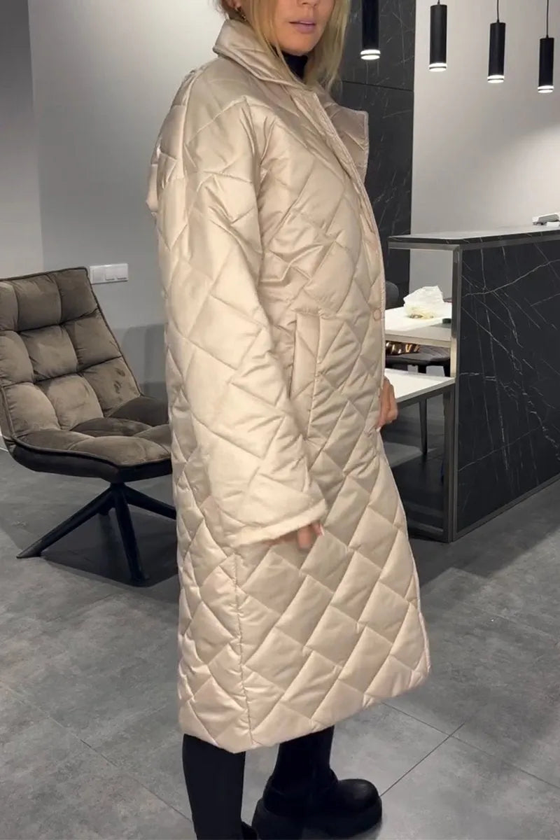 Sinclair™ | Quilted Mid-Length Coat with Leopard Lining