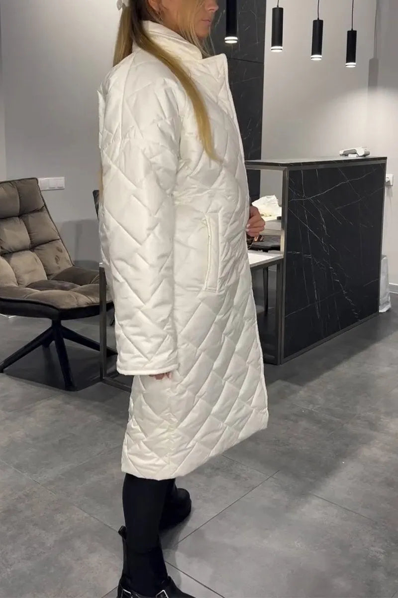 Sinclair™ | Quilted Mid-Length Coat with Leopard Lining