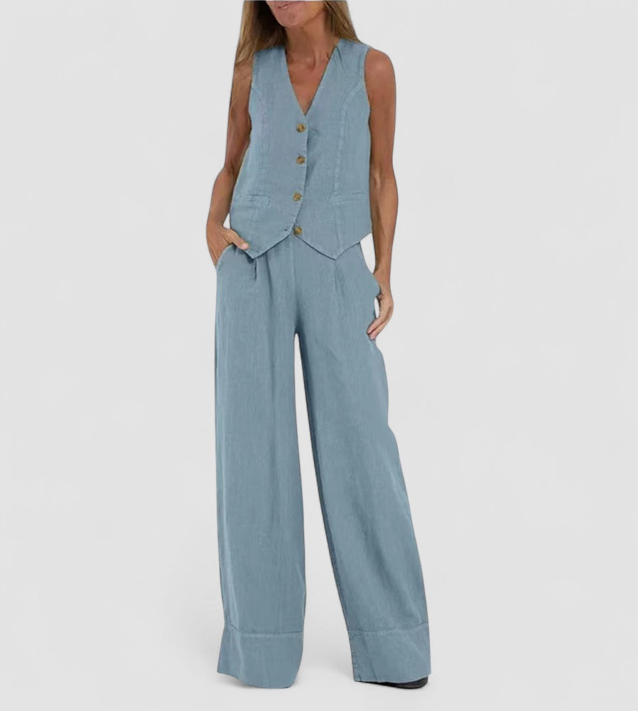 Sinclair™ | Buttoned Waistcoat and Wide Trousers