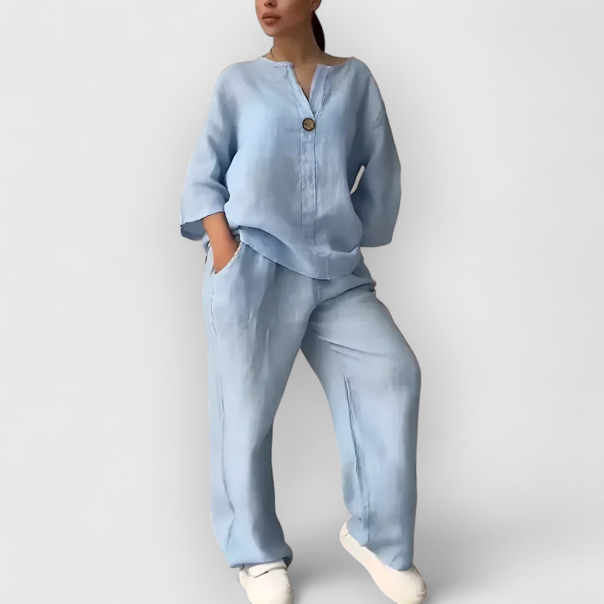 Sinclair™ | Margherita – Two-Piece Linen Set in Relaxed, Elegant Style